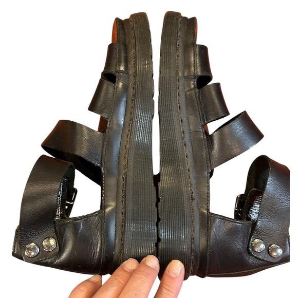 DR. MARTENS Black Leather Clarissa Platform Gladiator Sandals Womens EU 37, US 6 - Picture 5 of 8